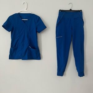 Cherokee Royal Blue Scrubs, Bottoms are infinity brand